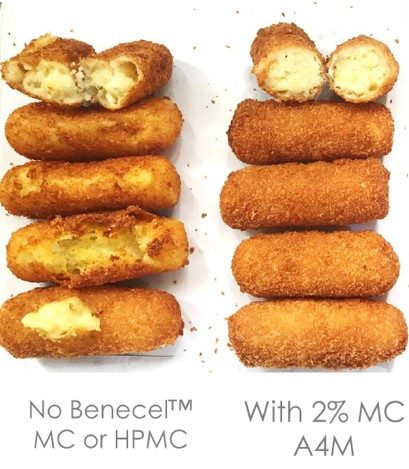 Potato croquette goreng dengan tepung lapisan mengandung Benecel methylcellulose
